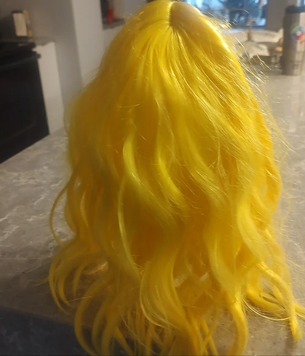Yellow Wig New with head netting